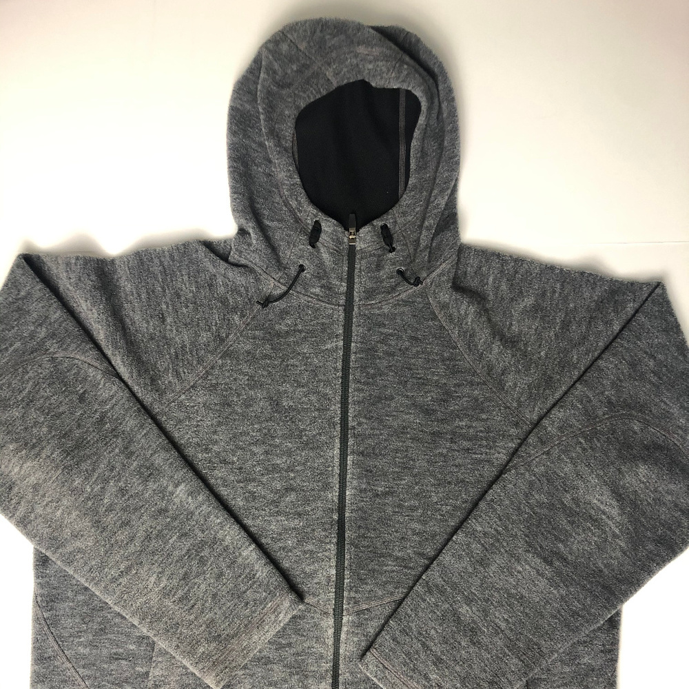 REI Mens Fleece Full Zip Sweater Grey XL
